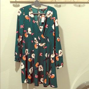 Floral fit n flare express dress